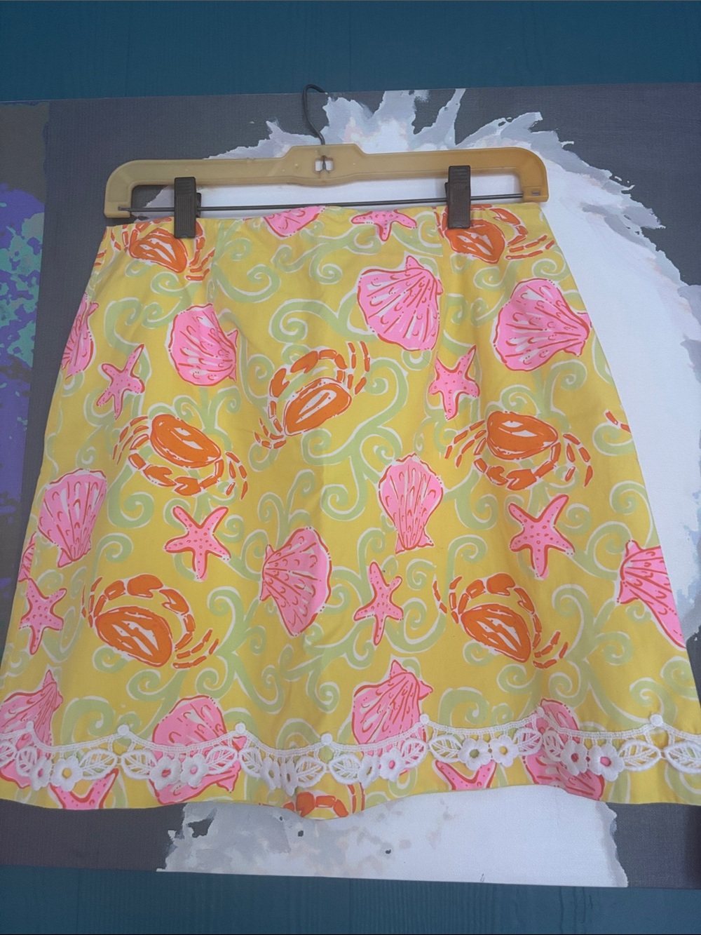 Vintage Lilly Pulitzer crab starfish skirt rare